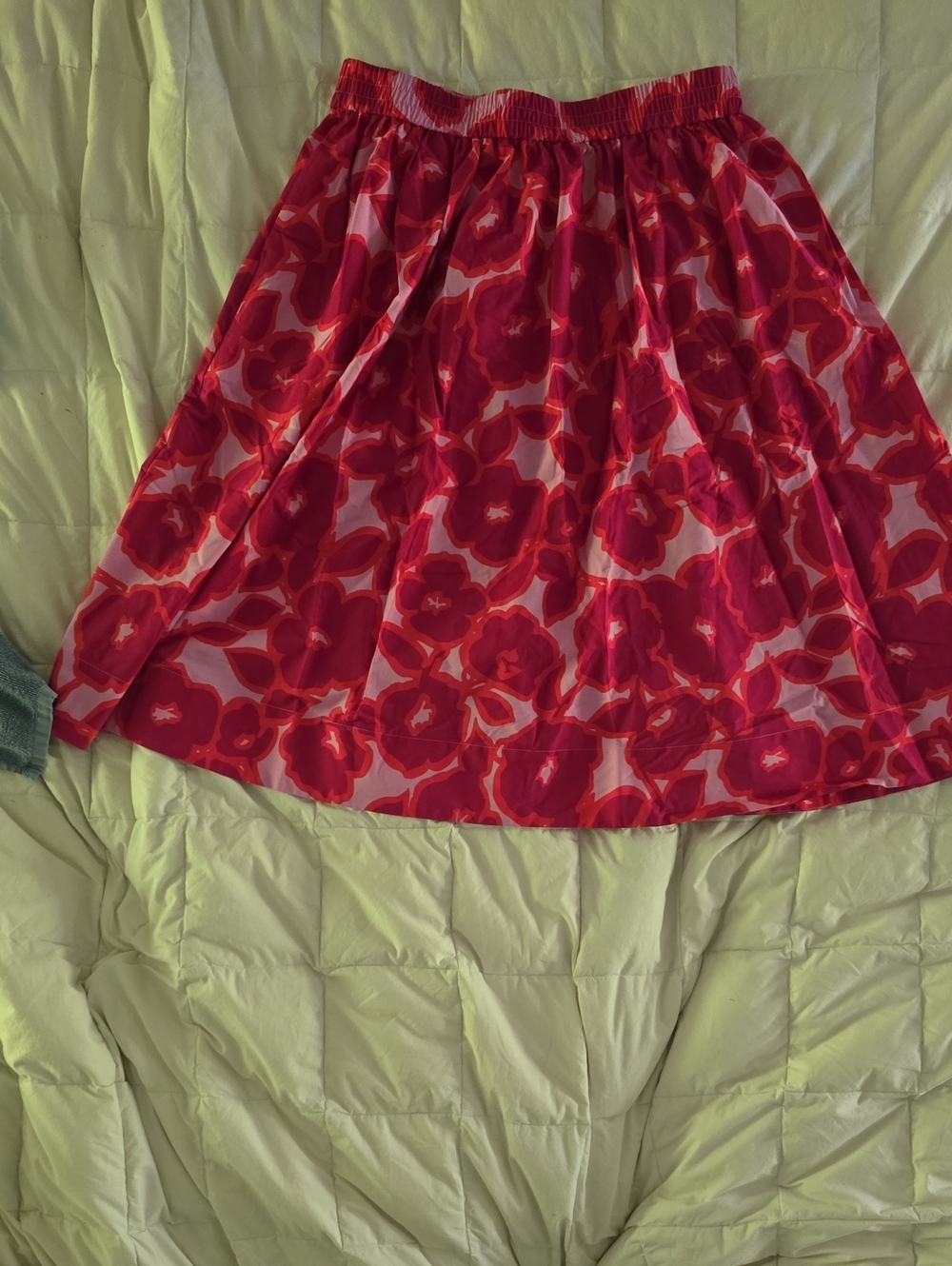 Banana Republic Pink and Red Floral Skater Skirt